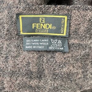 Fendi Italian Wool Blend Scarf  in Brown and black